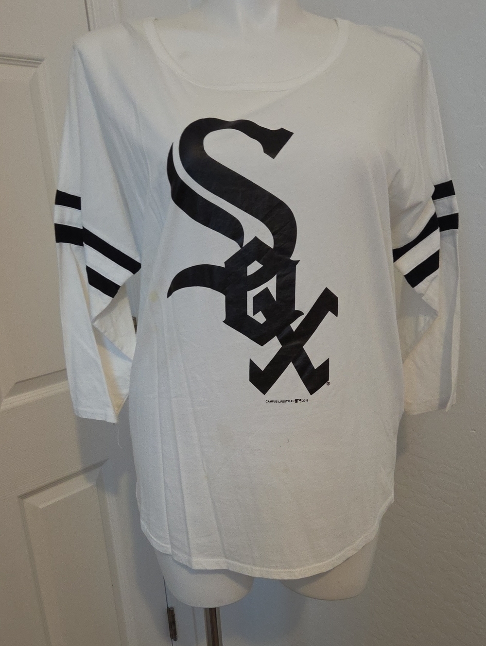 Genuine Merchandise White Women's Baseball Jersey with Black Logo